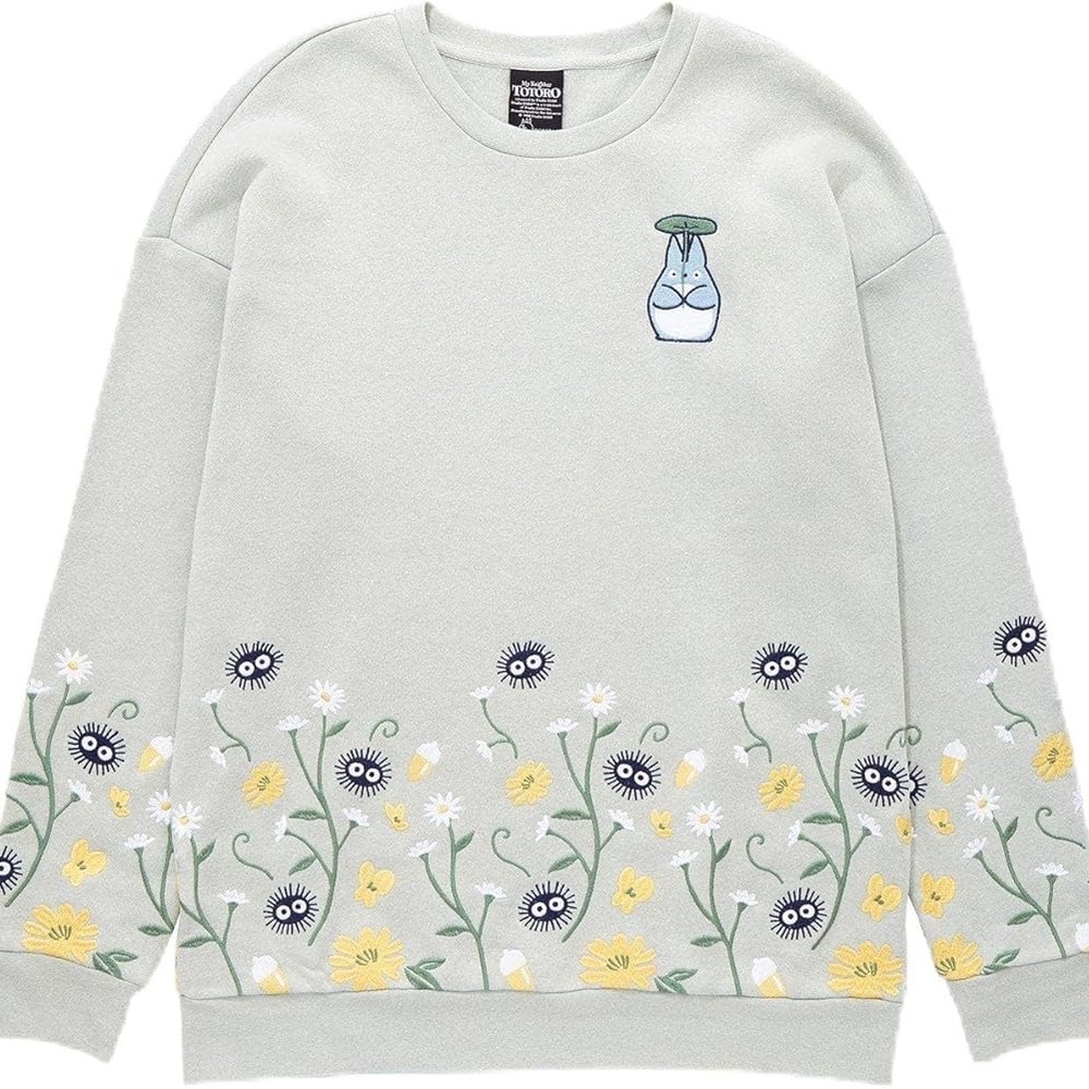 Box Lunch | My Neighbor Totoro Floral Embroidered Crew Neck Sweatshirt